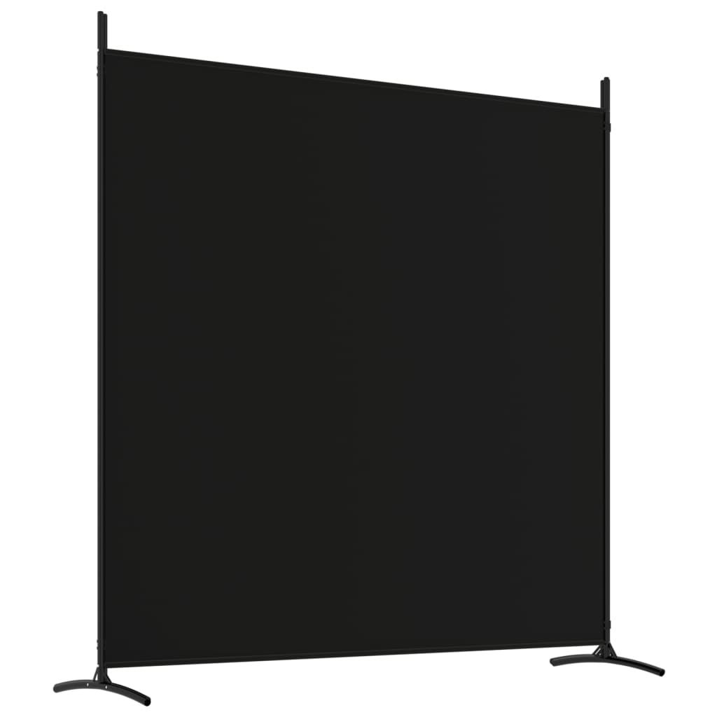 Sobna pregrada s 4 panela crna 698 x 180 cm od tkanine