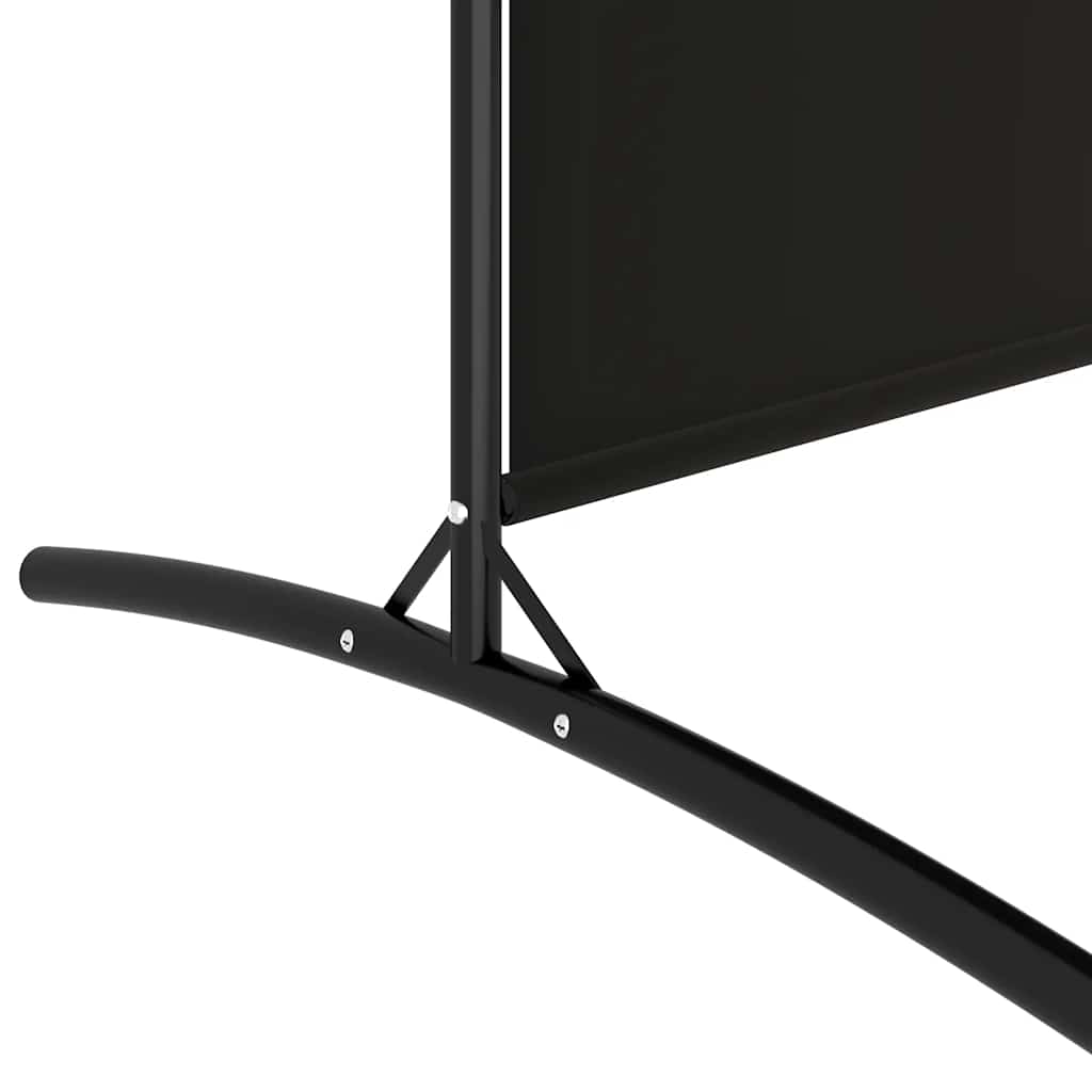 Sobna pregrada s 4 panela crna 698 x 180 cm od tkanine