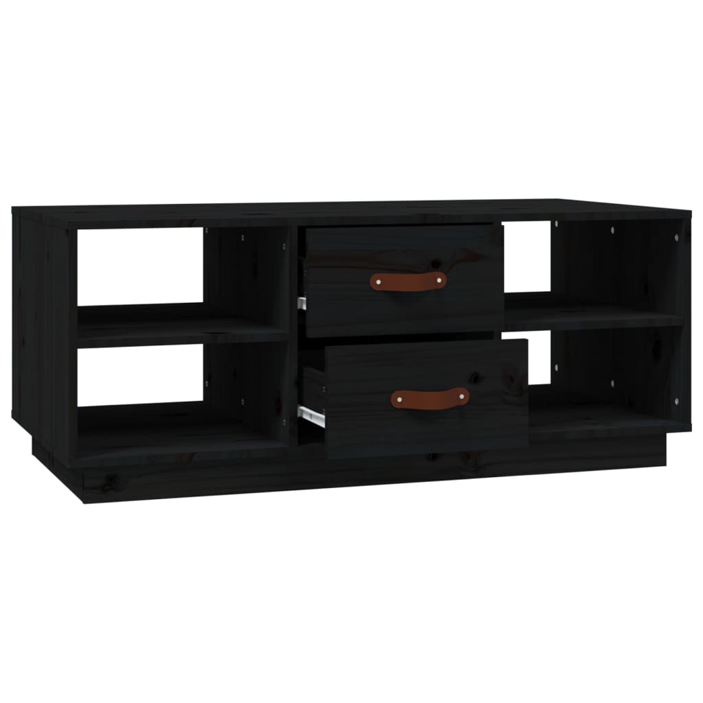 Stolić za kavu crni 100 x 50 x 41 cm od masivne borovine