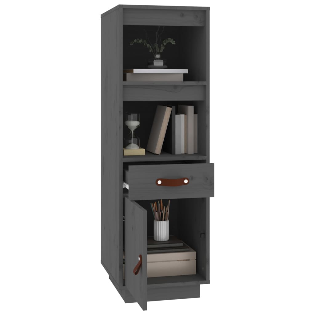 Visoka komoda siva 34 x 40 x 108,5 cm od masivne borovine