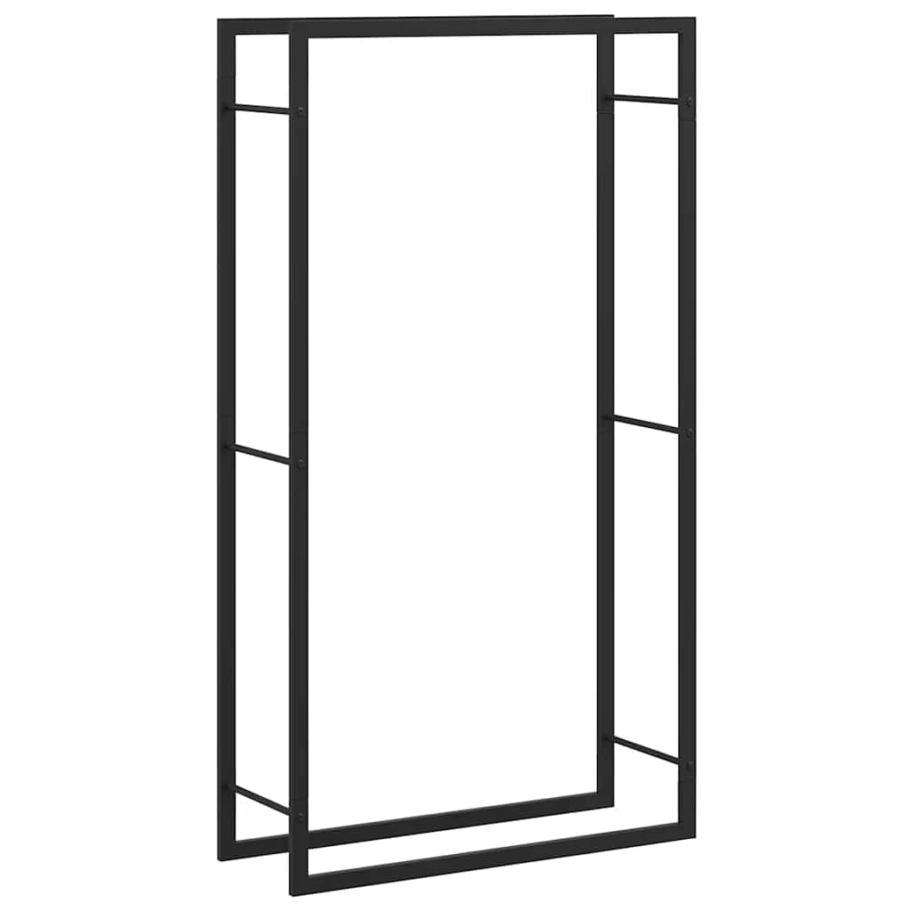 Stalak za drva za ogrjev mat crni 80x28x154 cm čelik