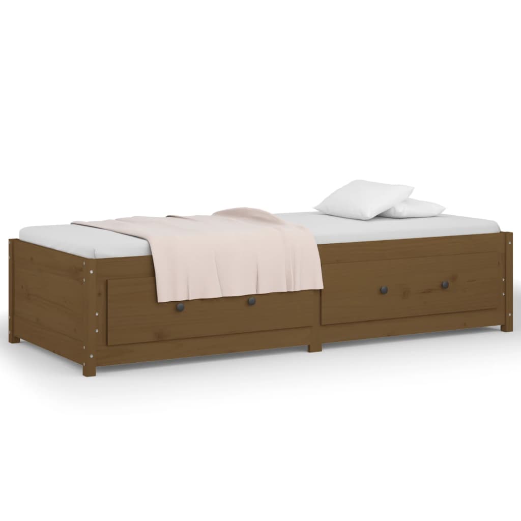 Dnevni ležaj smeđa boja meda 90x200 cm od masivne borovine