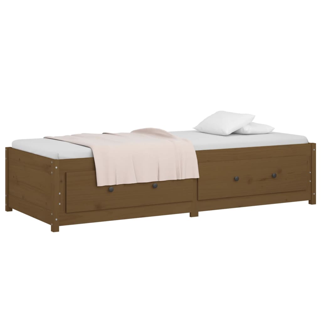 Dnevni ležaj smeđa boja meda 90x200 cm od masivne borovine