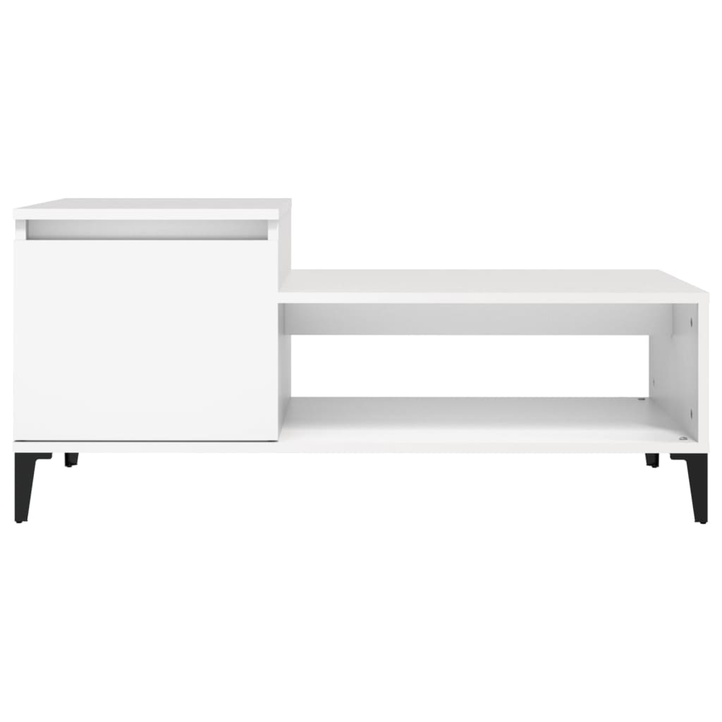 Stolić za kavu bijeli 100 x 50 x 45 cm od konstruiranog drva
