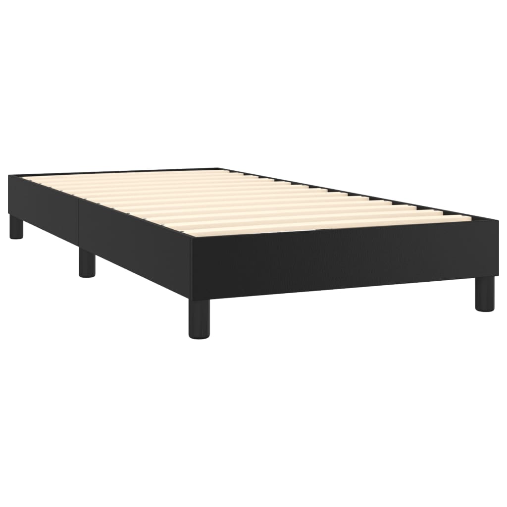 Okvir za krevet s oprugom crni 80 x 200 cm od umjetne kože