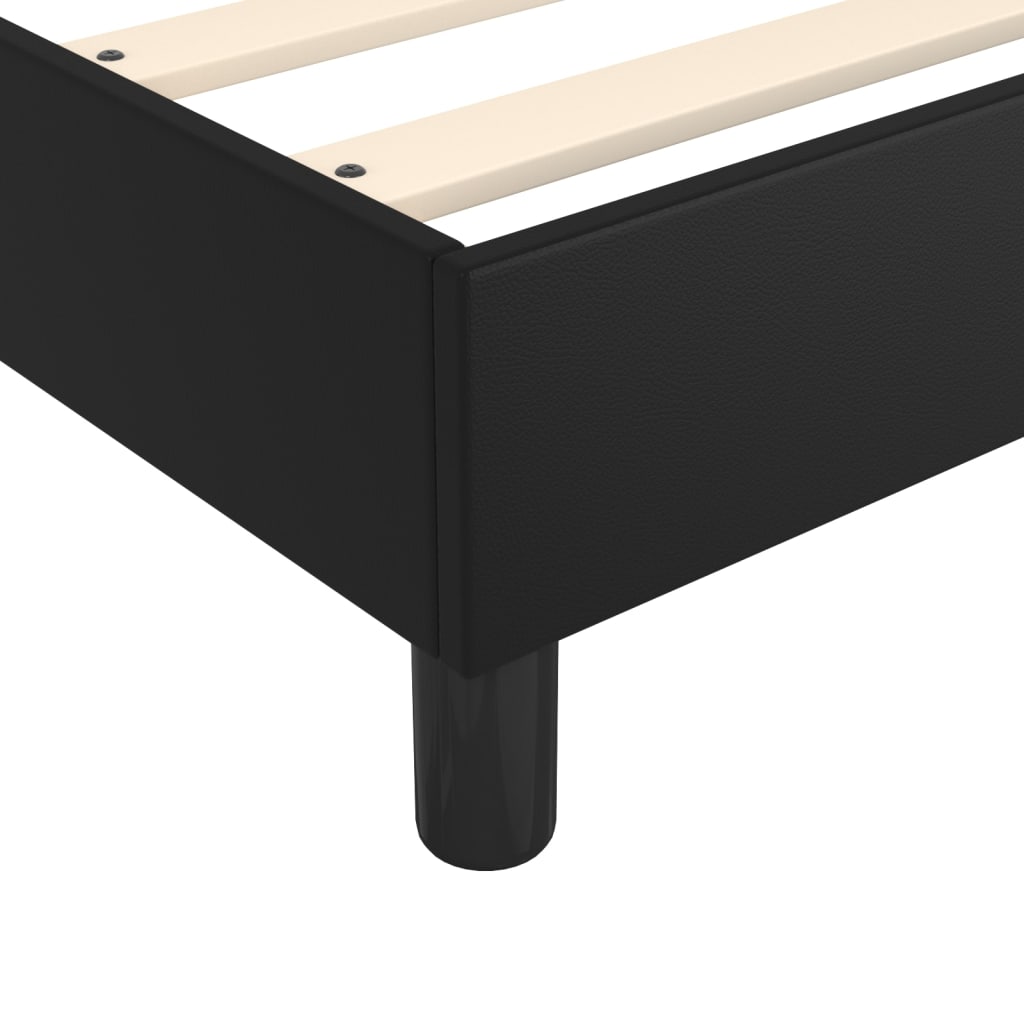 Okvir za krevet s oprugom crni 80 x 200 cm od umjetne kože
