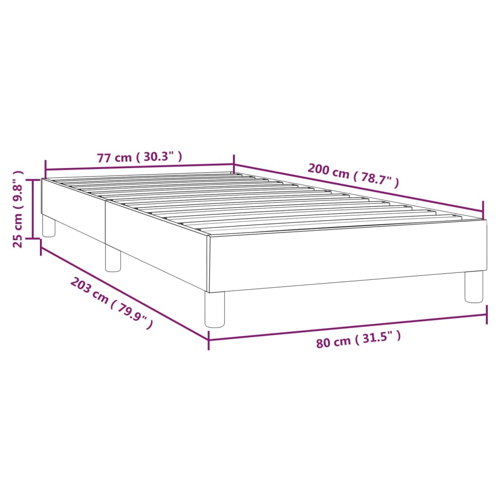 Okvir za krevet s oprugom crni 80 x 200 cm od umjetne kože