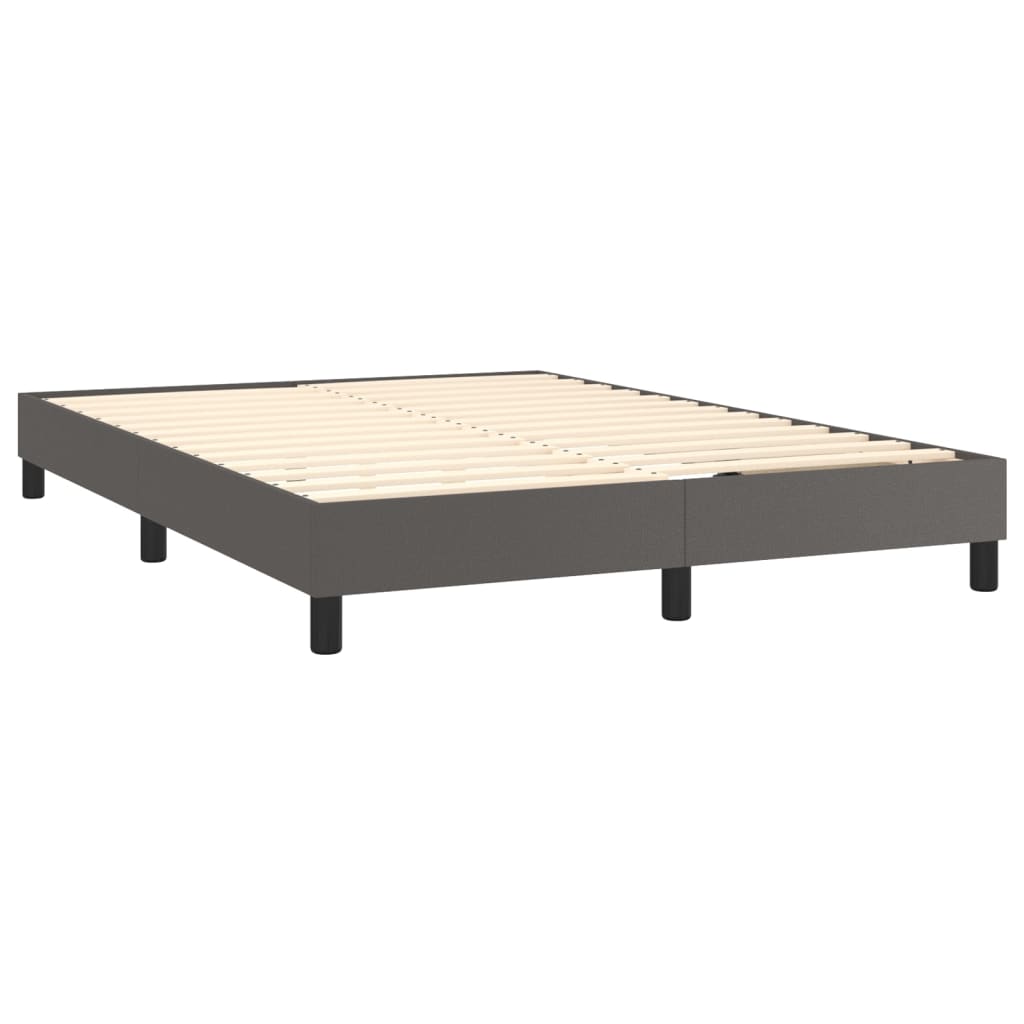 Okvir za krevet s oprugom sivi 140x190 cm od umjetne kože