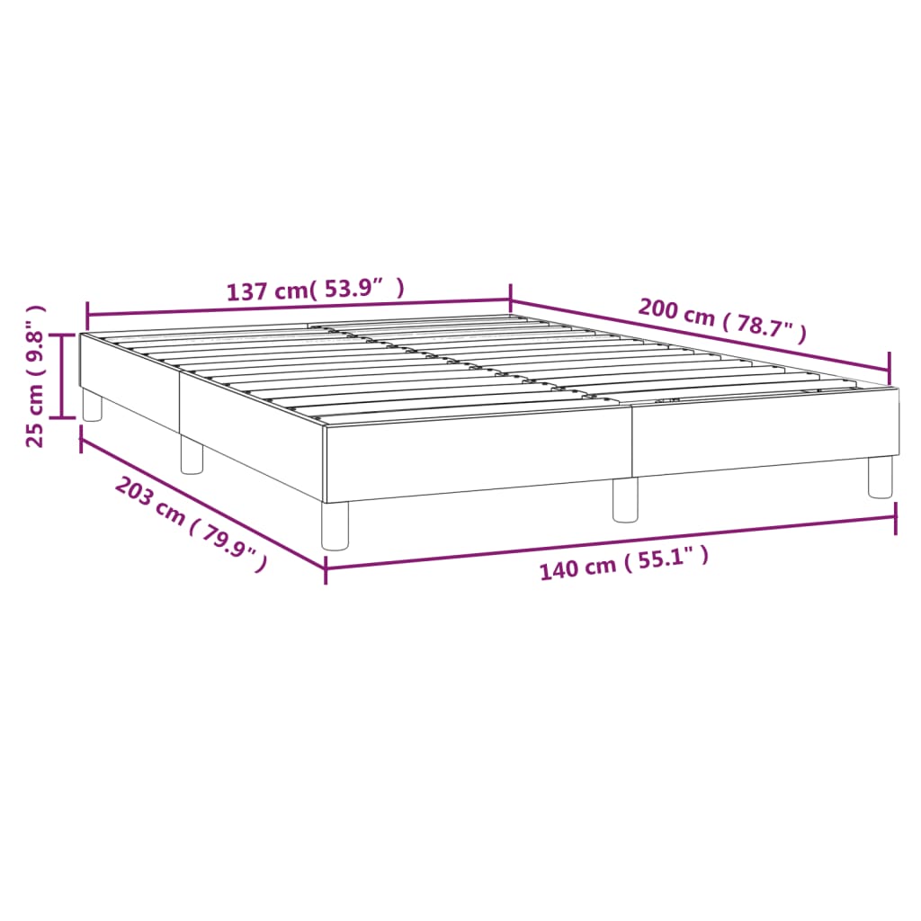 Okvir za krevet s oprugom crni 140x200 cm od umjetne kože