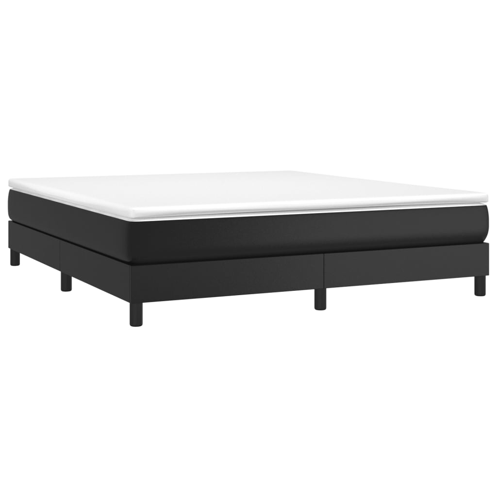 Okvir za krevet s oprugom crni 160x200 cm od umjetne kože