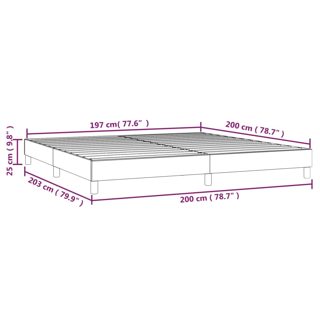 Okvir za krevet s oprugom bijela 200x200 cm od umjetne kože
