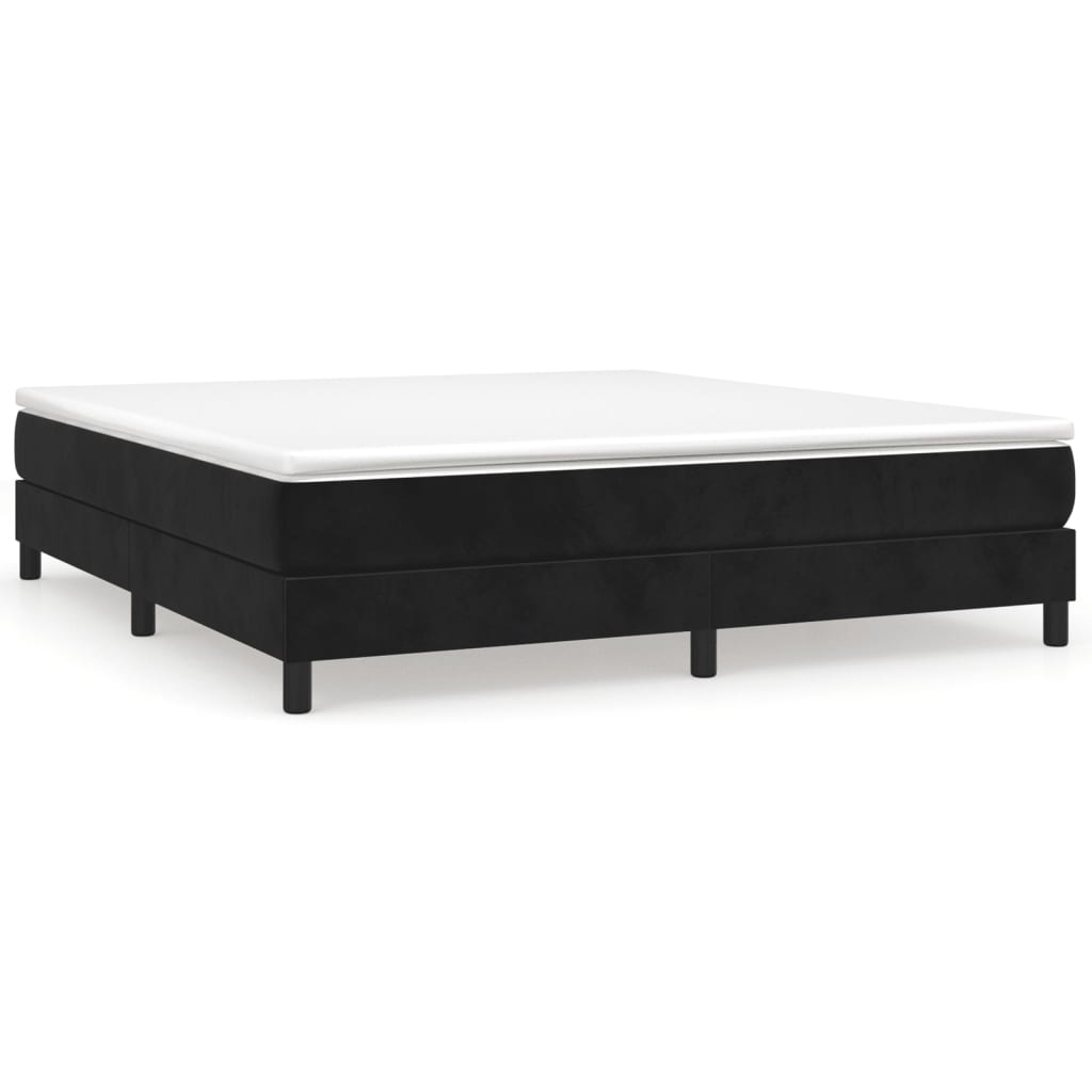 Okvir za krevet s oprugom crni 160x200 cm baršunasti