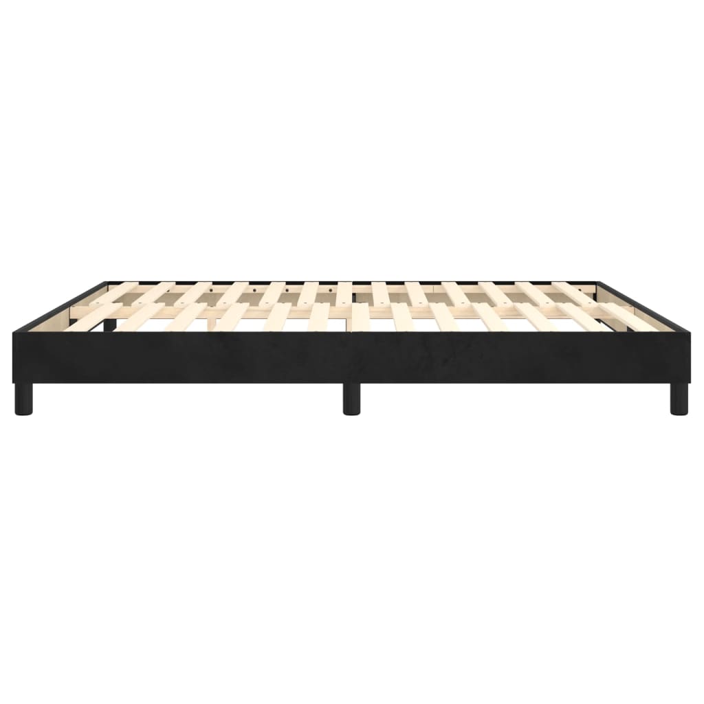 Okvir za krevet s oprugom crni 160x200 cm baršunasti