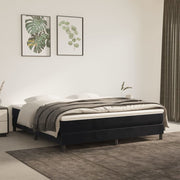 Okvir za krevet s oprugom crni 160x200 cm baršunasti