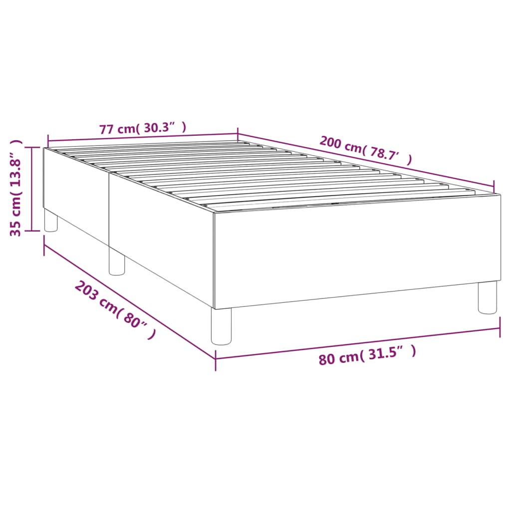Okvir za krevet s oprugom Krem 80x200cm Tkanina
