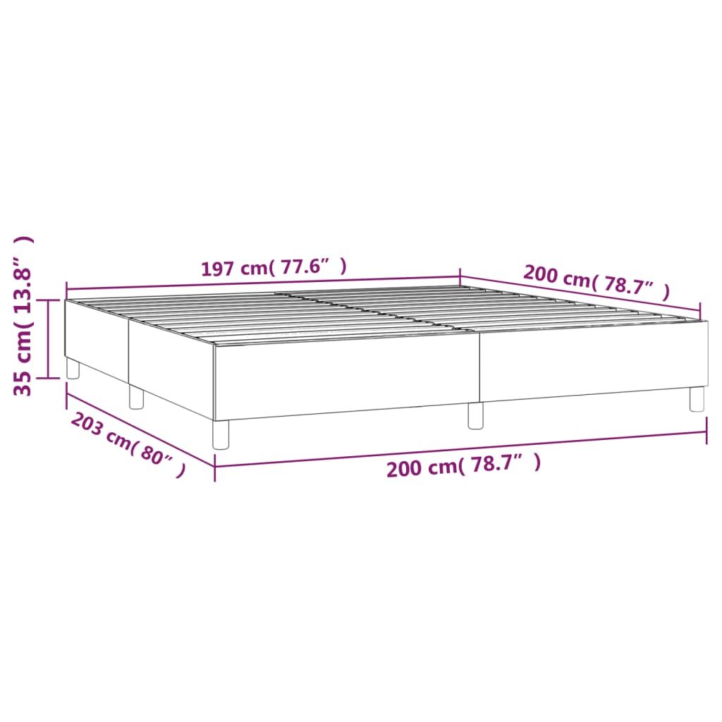 Okvir za krevet s oprugom crni 200x200 cm od umjetne kože
