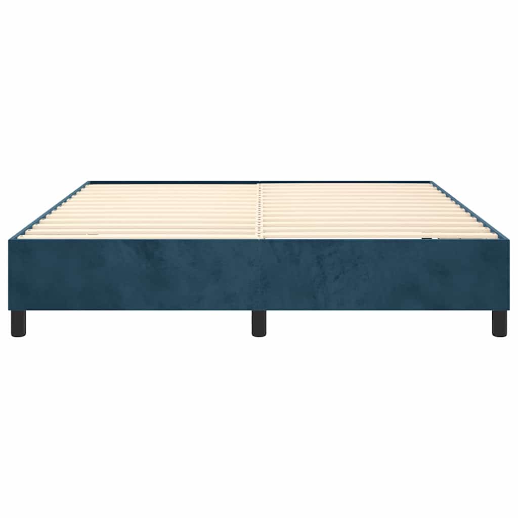 Okvir za krevet s oprugom tamnoplavi 160x200 cm baršunasti