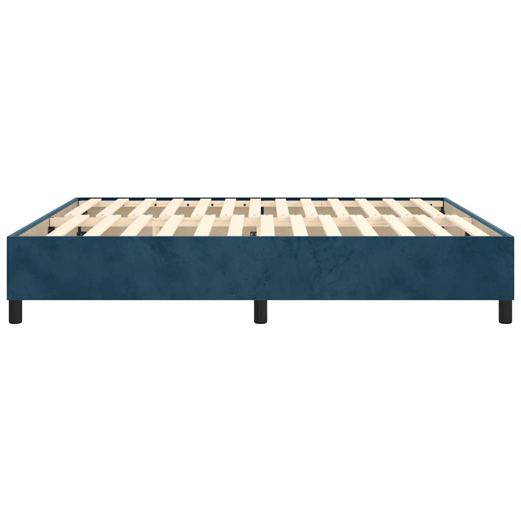 Okvir za krevet s oprugom tamnoplavi 160x200 cm baršunasti