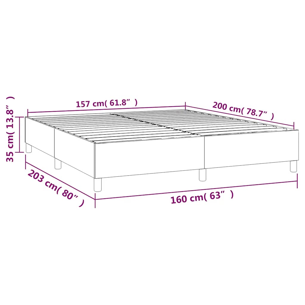 Okvir za krevet s oprugom tamnoplavi 160x200 cm baršunasti