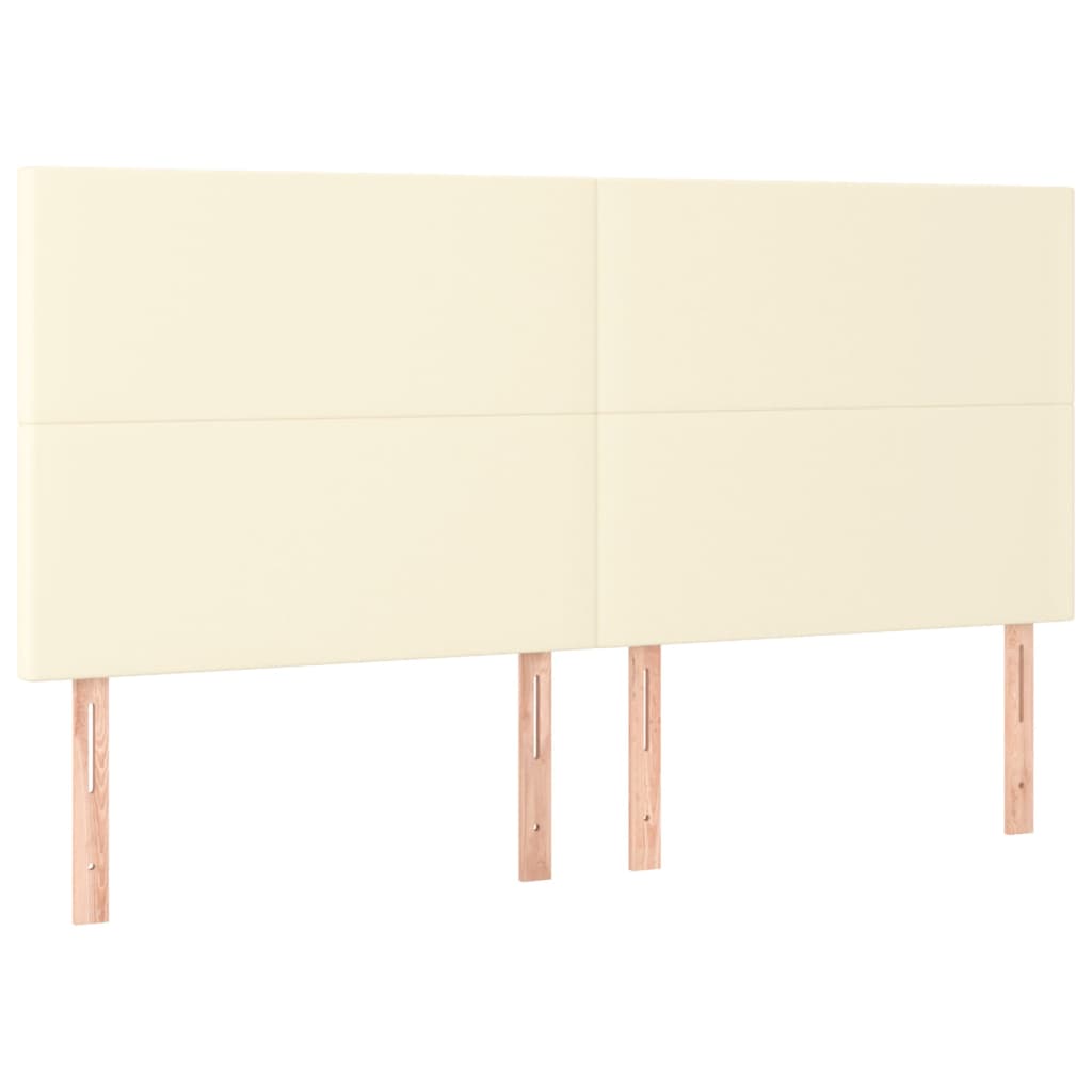 Uzglavlje krem boje 200x5x118/128 cm umjetna koža