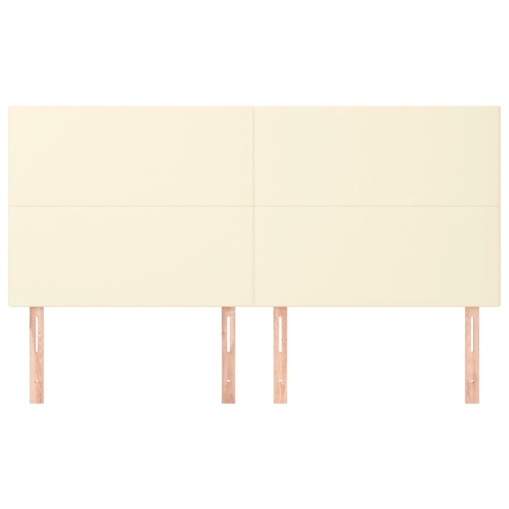 Uzglavlje krem boje 200x5x118/128 cm umjetna koža