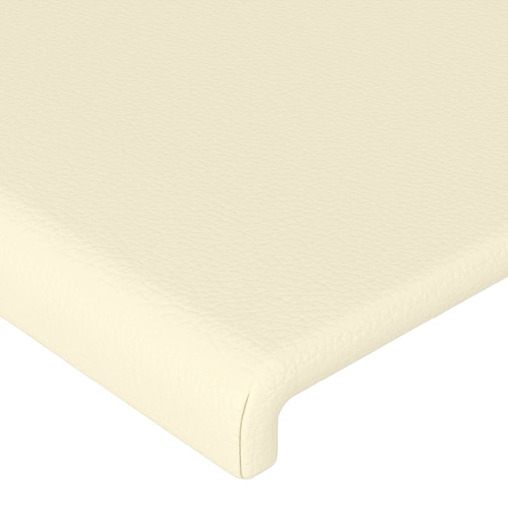 Uzglavlje krem boje 200x5x118/128 cm umjetna koža