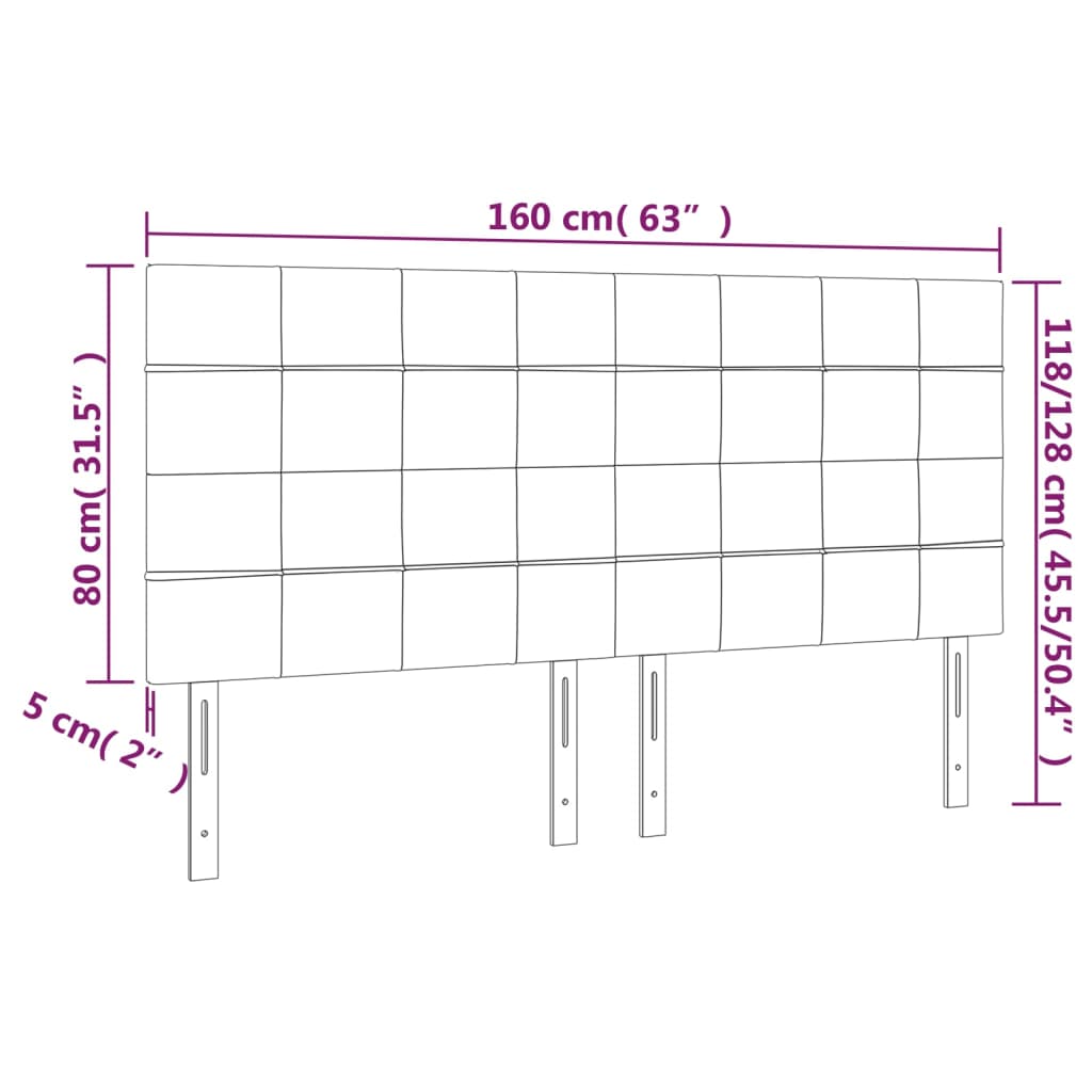 Uzglavlje plavo 160x5x118/128 cm tkanina