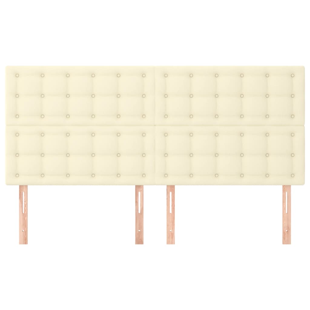 Uzglavlje krem boje 200x5x118/128 cm umjetna koža