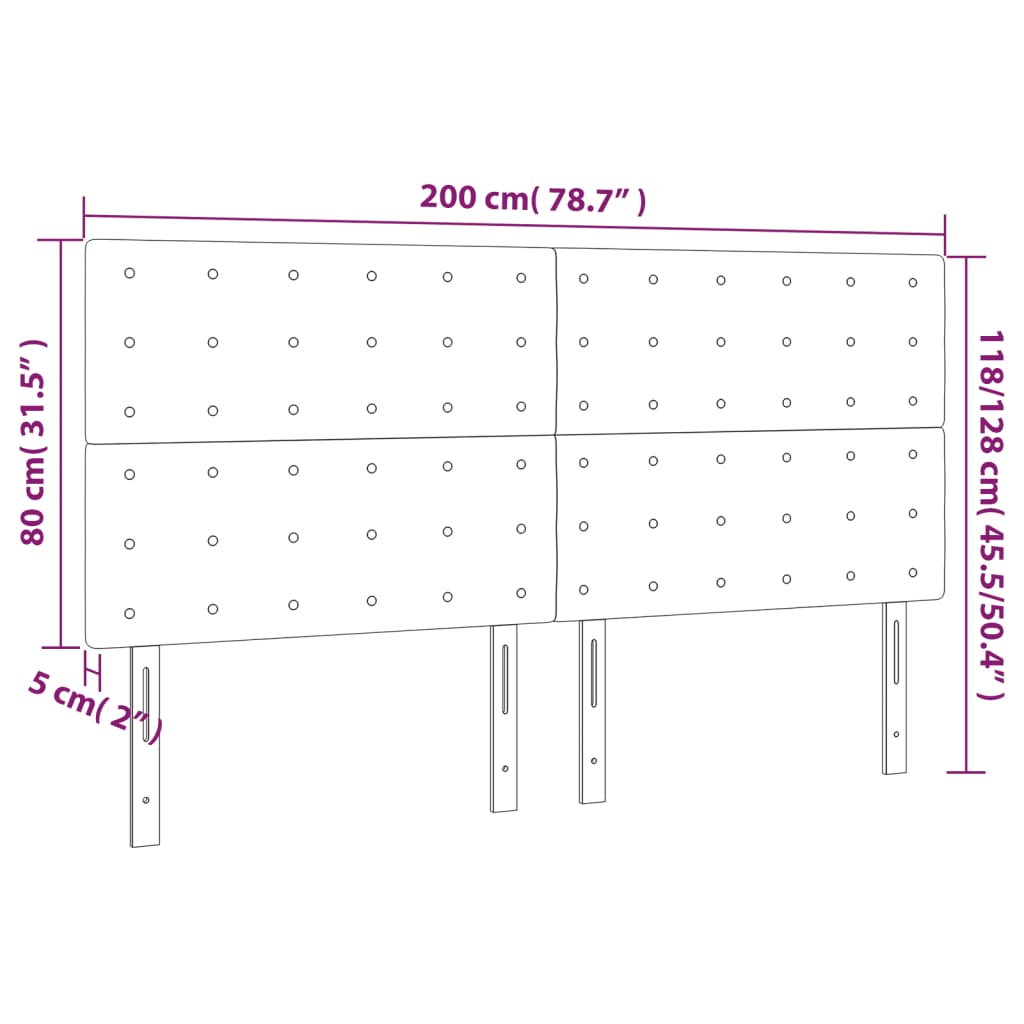 Uzglavlje krem boje 200x5x118/128 cm umjetna koža