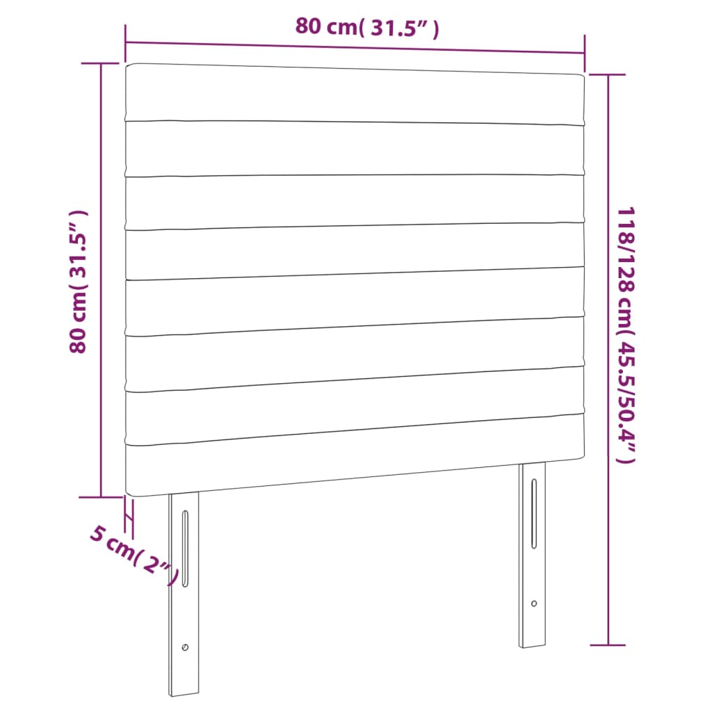 Uzglavlje krem boje 80x5x118/128 cm tkanina