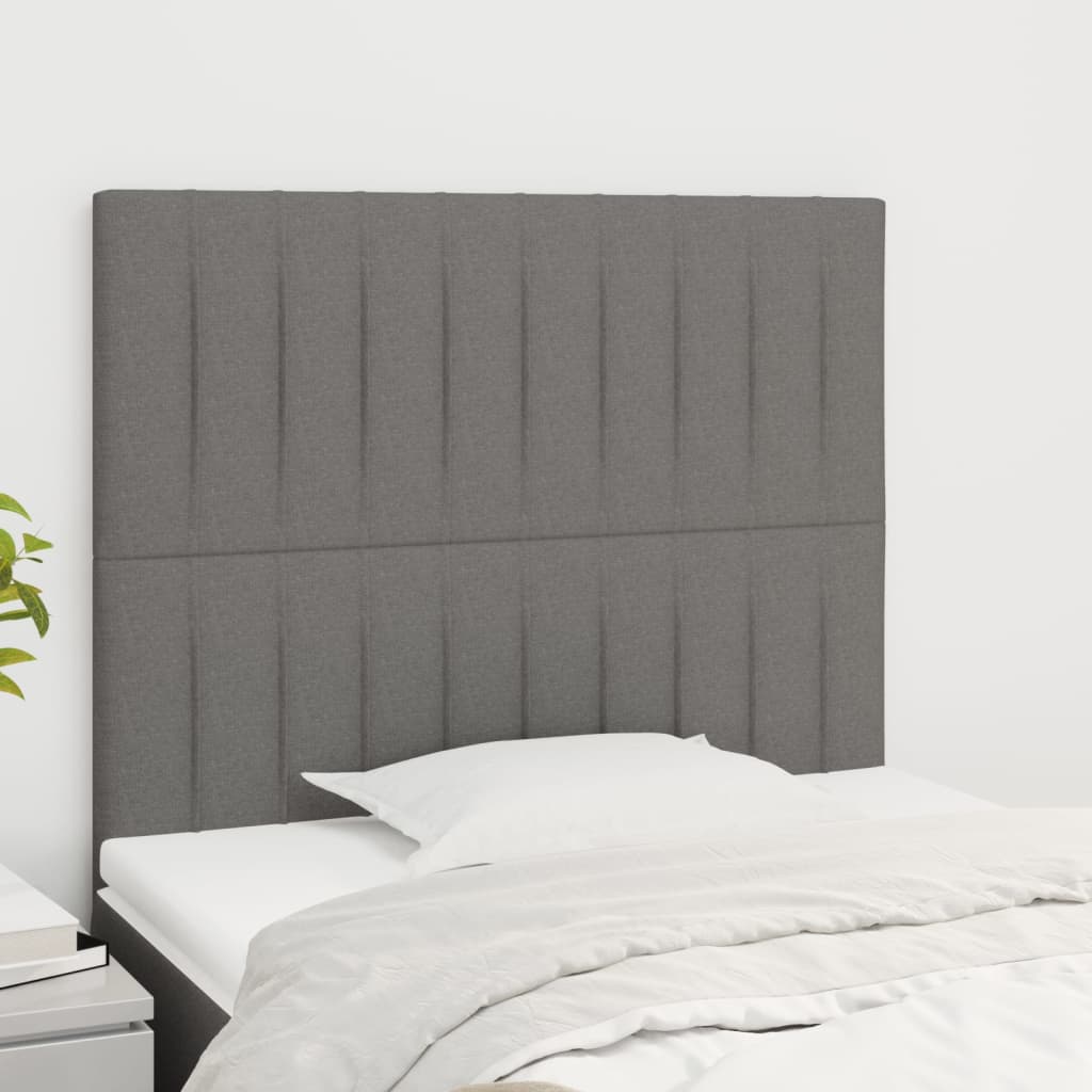 Uzglavlje tamno sivo 80x5x118/128 cm tkanina