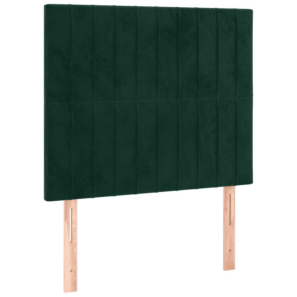 Uzglavlje tamnozeleno 100x5x118/128 cm baršunasto