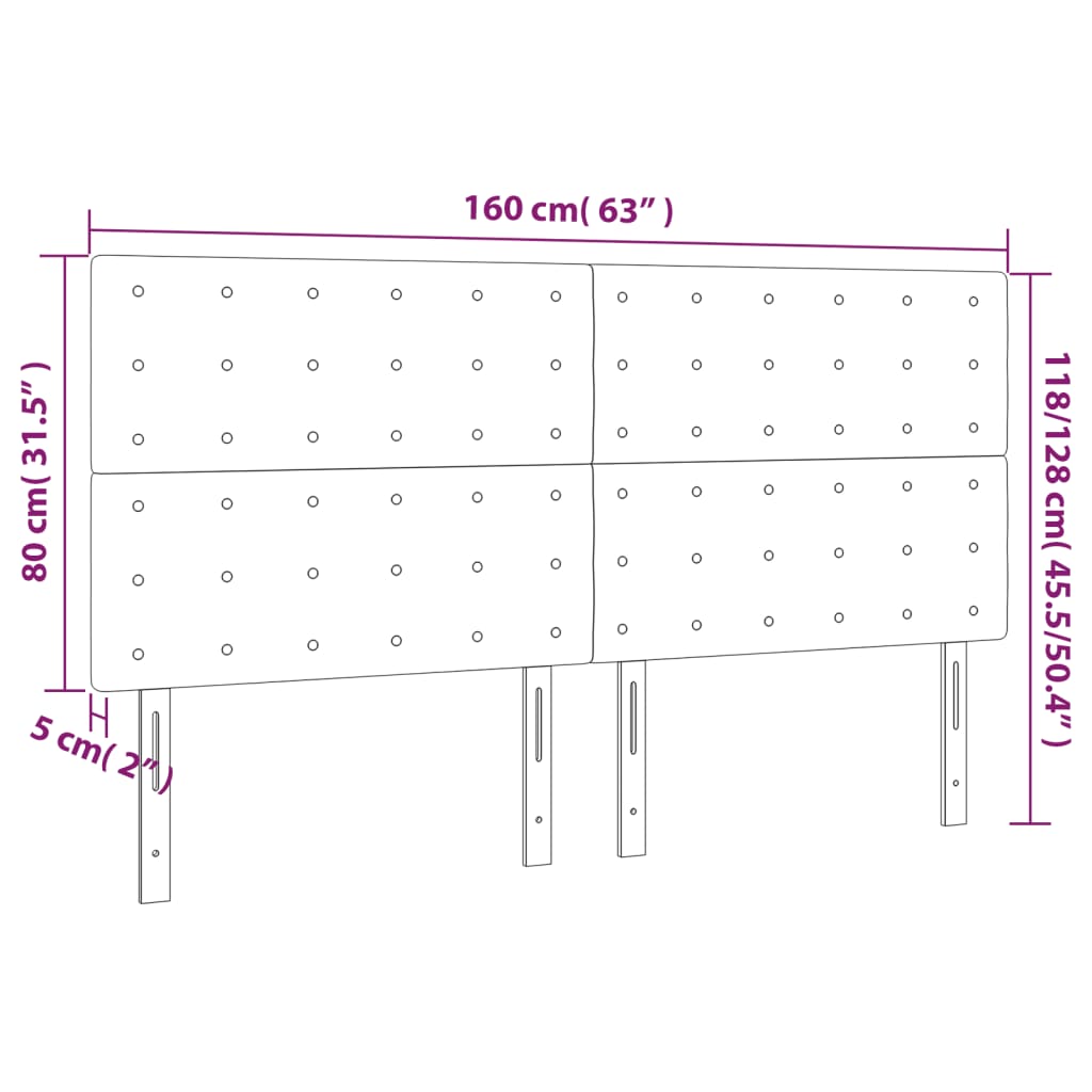 Uzglavlje plavo 160x5x118/128 cm tkanina