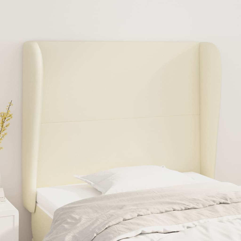 Uzglavlje s ušima krem 83 x 23 x 118/128 cm od umjetne kože