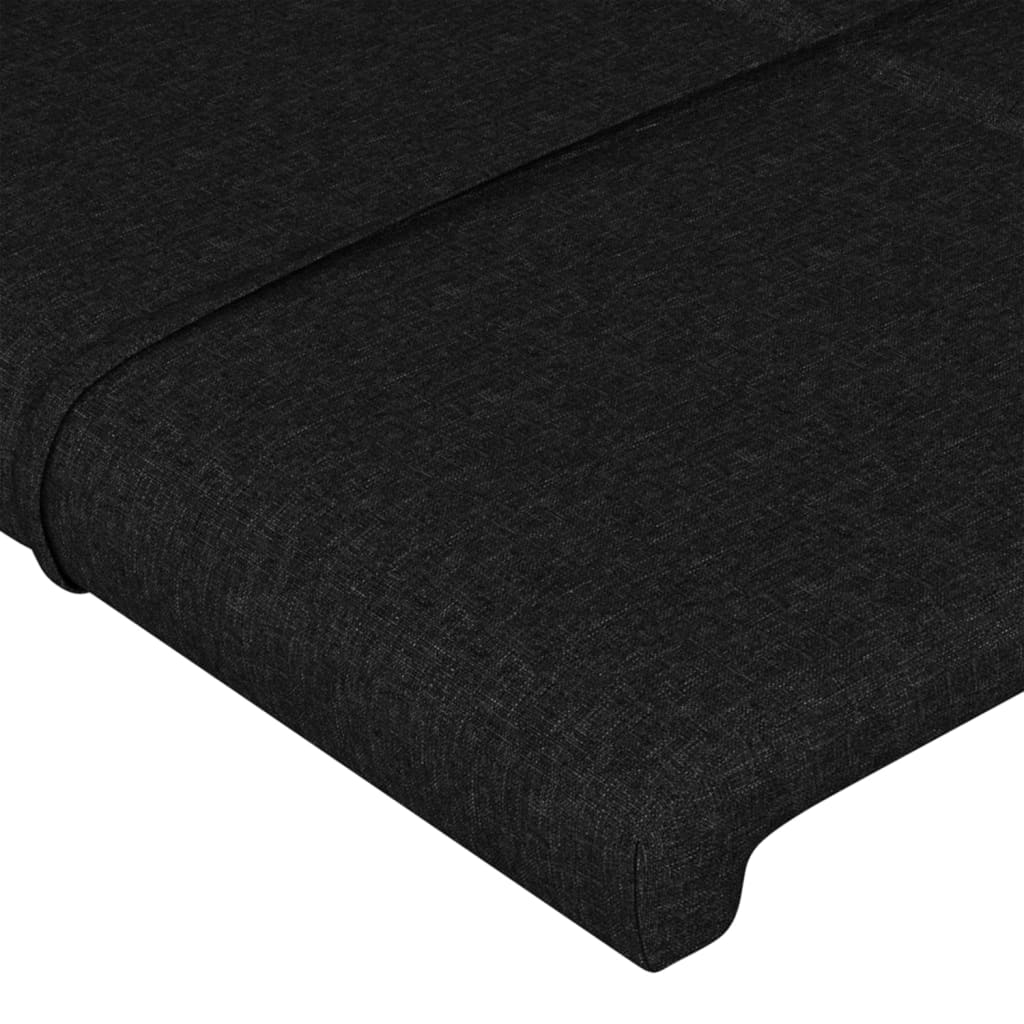 Uzglavlje s ušima crno 83 x 23 x 118/128 cm od tkanine