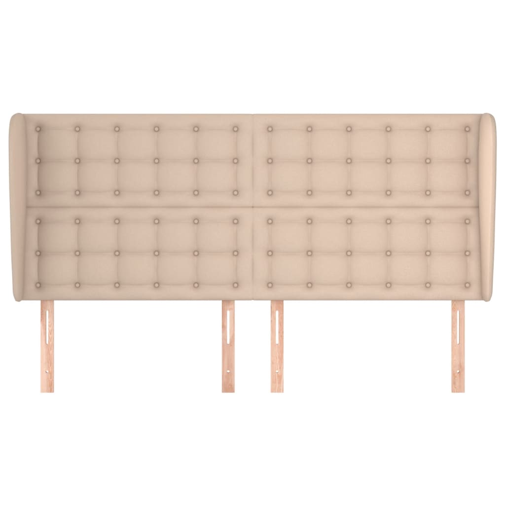 Uzglavlje s ušima boja cappuccina 163x23x118/128cm umjetna koža