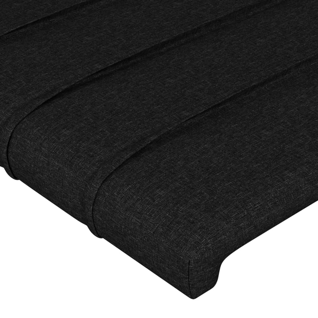 Uzglavlje s ušima crno 103x23x118/128 cm od tkanine
