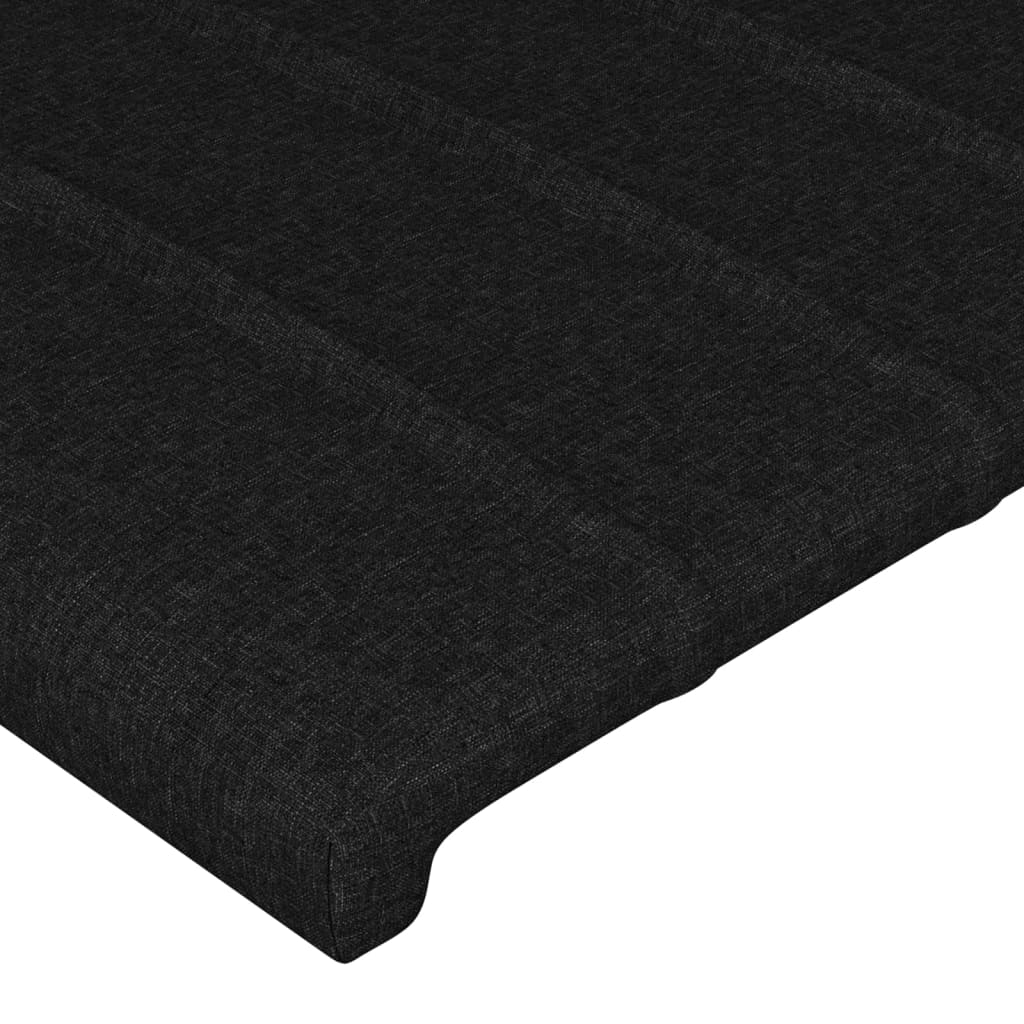 Uzglavlje s ušima crno 163x23x118/128 cm od tkanine