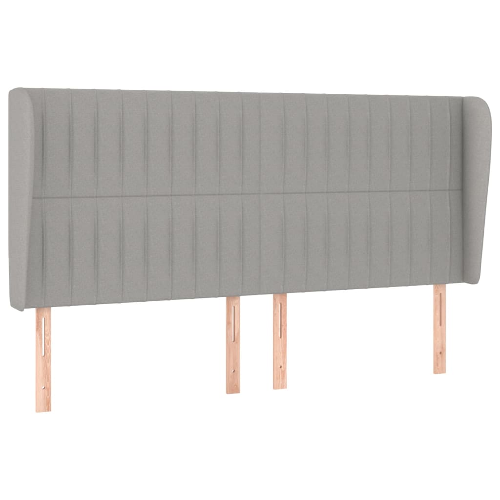 Uzglavlje s ušima svjetlosivo 203x23x118/128 cm od tkanine