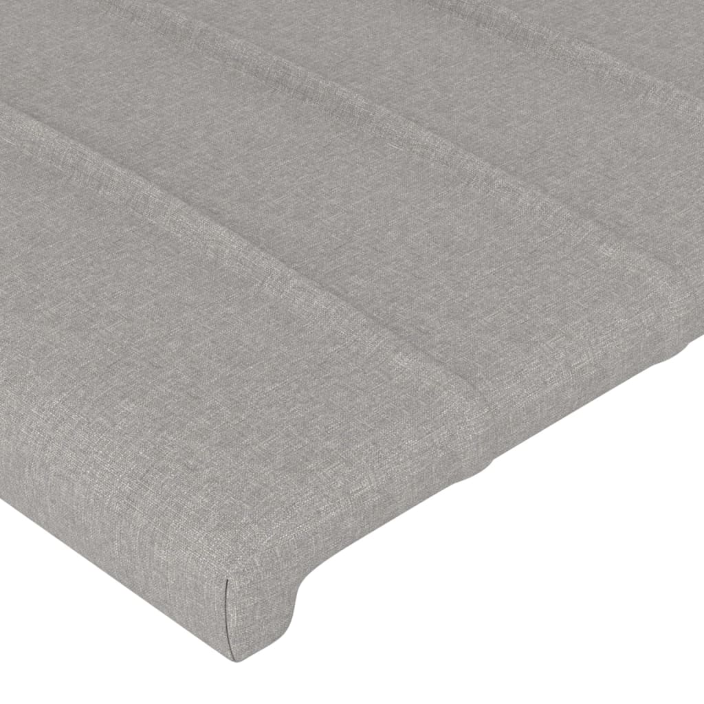 Uzglavlje s ušima svjetlosivo 203x23x118/128 cm od tkanine