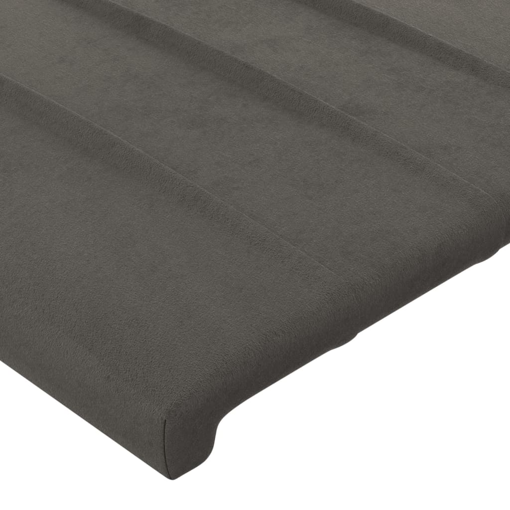 Uzglavlje s ušima tamnosivo 203x23x118/128 cm baršunasto