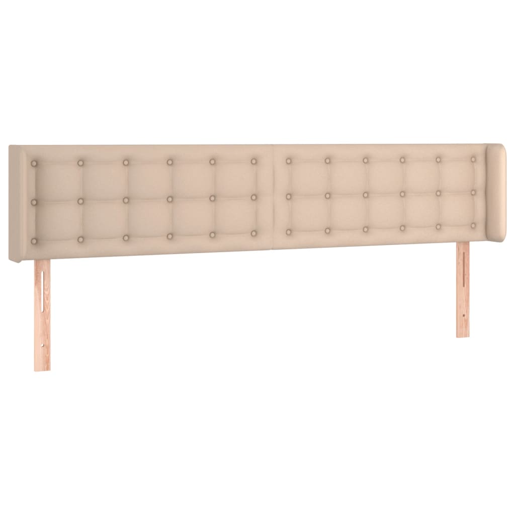 Uzglavlje s ušima boja cappuccina 163x16x78/88 cm umjetna koža