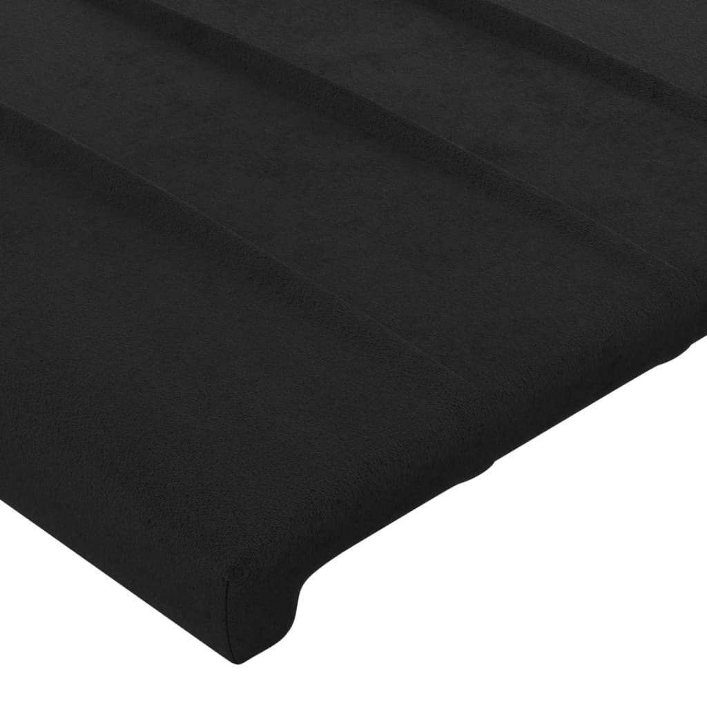 Uzglavlje s ušima crno 163x16x78/88 cm baršunasto