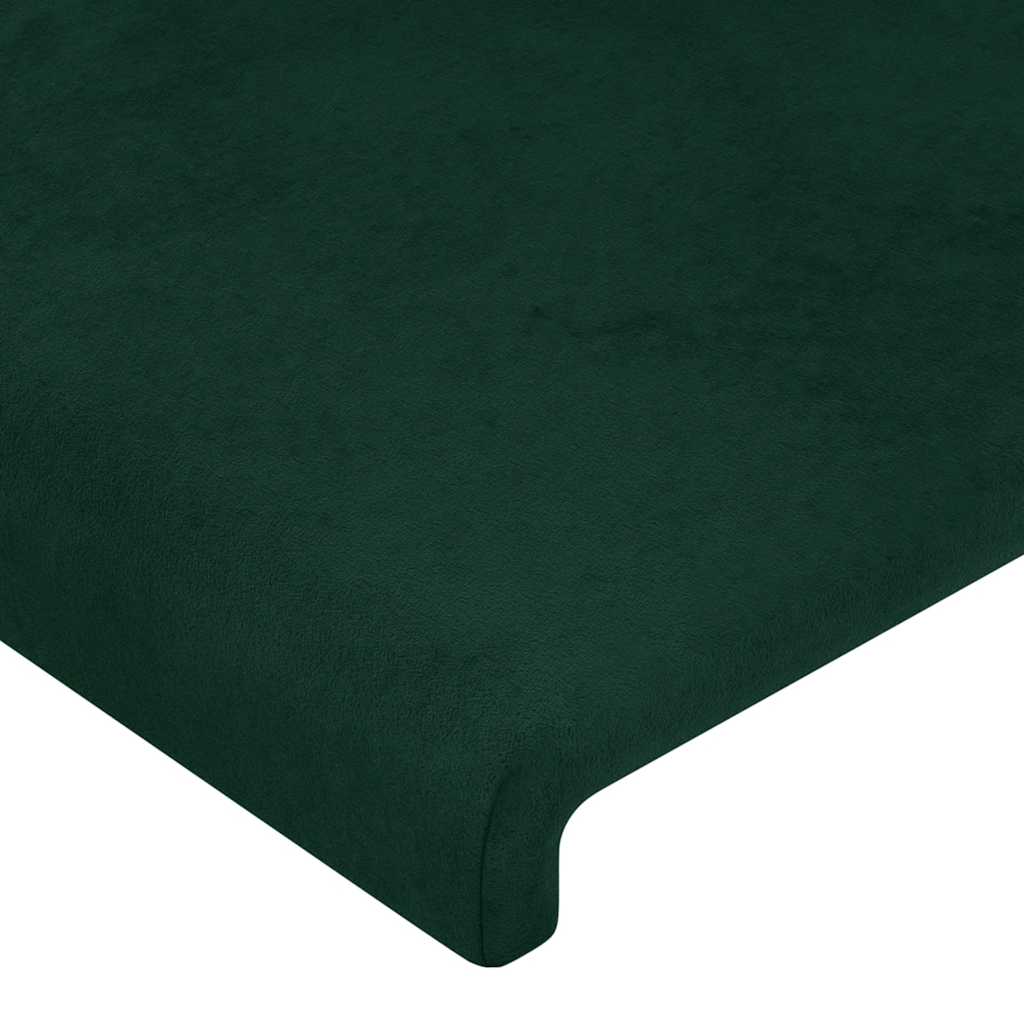 Uzglavlje s ušima tamnozeleno 93x16x118/128 cm baršunasto