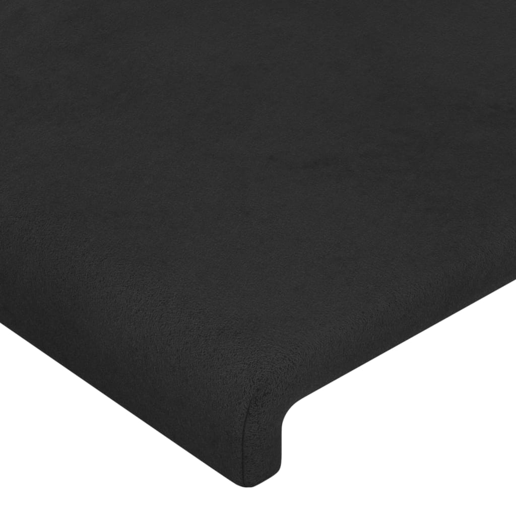 Uzglavlje s ušima crno 163x16x118/128 cm baršunasto
