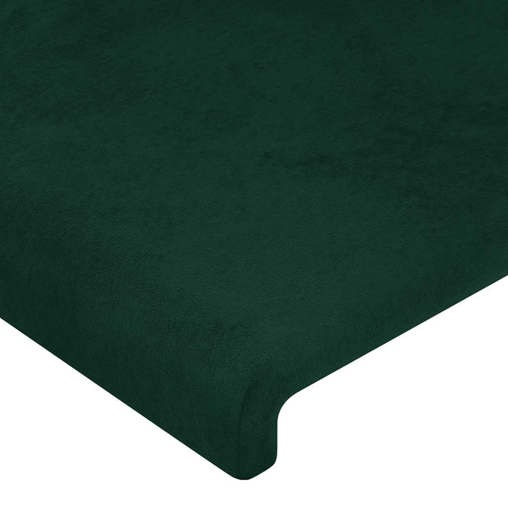 Uzglavlje s ušima tamnozeleno 163x16x118/128 cm baršunasto