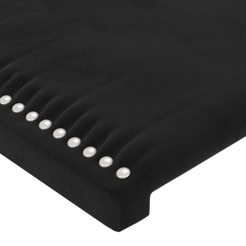 Uzglavlje s ušima crno 163x16x118/128 cm baršunasto