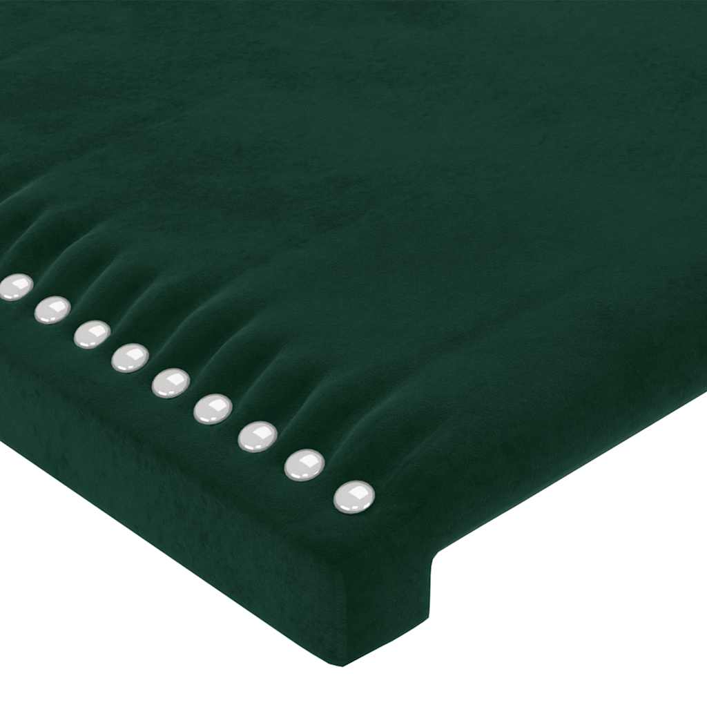 Uzglavlje s ušima tamnozeleno 203x16x118/128 cm baršunasto