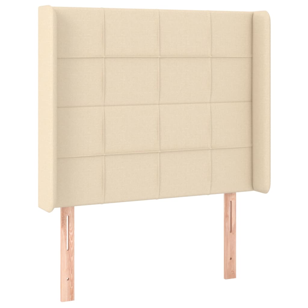Uzglavlje s ušima krem 93x16x118/128 cm od tkanine