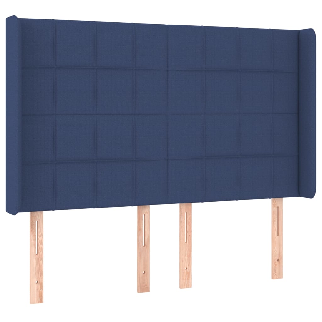 Uzglavlje s ušima plavo 147x16x118/128 cm od tkanine